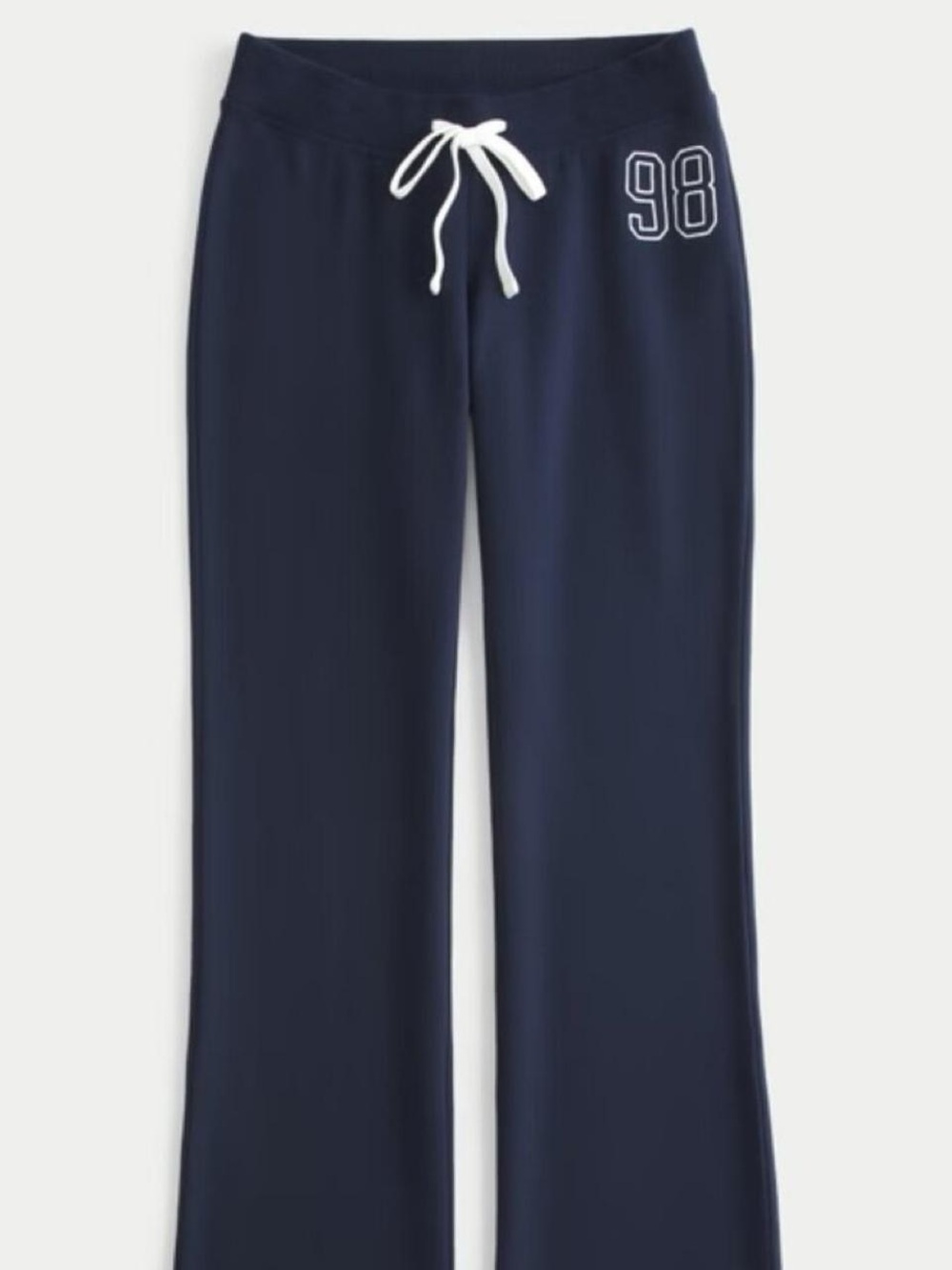 Hollister Navy Boot Cut Sweatpants with White Drawstring and '98 Patch - Picture 3 of 3